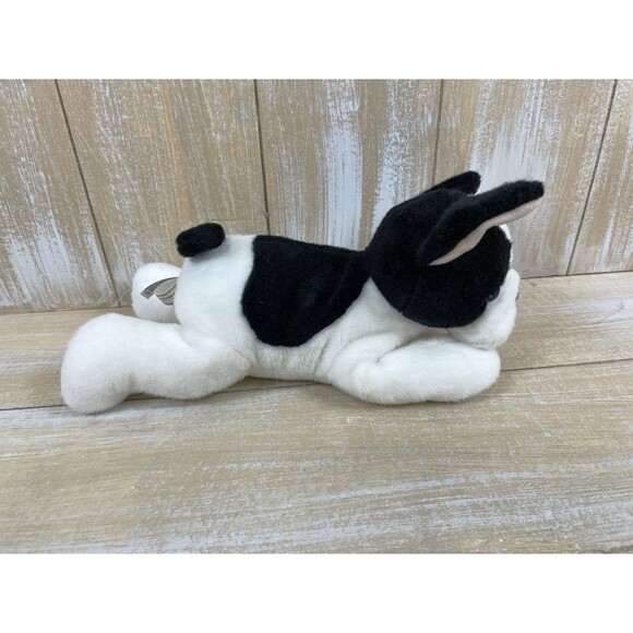 Aurora Flopsie - 12" French Bulldog Puppy Plush Stuffed Animal Toy Black & White - Picture 4 of 8